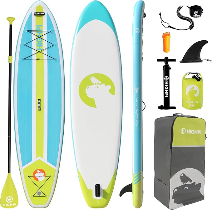 Highpi Inflatable Stand Up Paddle Board for Youth and Adults – Wide Sup with Premium Accessories, Blow Up Paddleboard for Surfing, Fishing, Yoga & More-StrideForce Fitness