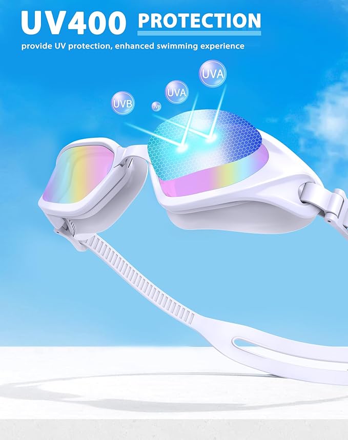 Swim Goggles, Unisex Adult Swimming Goggles Anti Fog Anti UV No Leakage Wide View for Men Women Youth-StrideForce Fitness