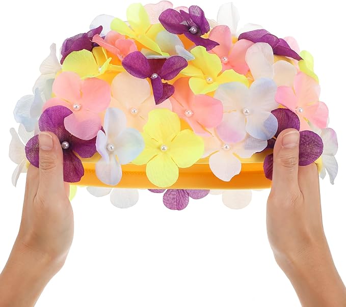 FAVOMOTO Colorful Large Size 3D Floral Petal Swim Cap for Women - Floral Caps Unique Design for Ear Hair Protection in Water Activities Ideal for Swimming Beach-StrideForce Fitness