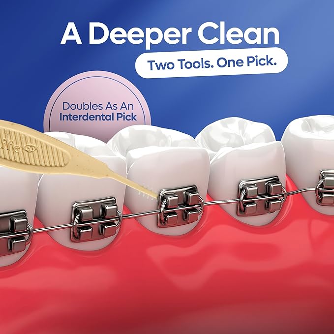 SmartLifeco Flossers for Braces - Eco-Friendly Orthodontic Floss Picks for Adults & Kids | Straw Wheat Blend | Superior Anti-Shred Thread | Ortho Interdental Toothpick End | Unflavored - 160 Pack