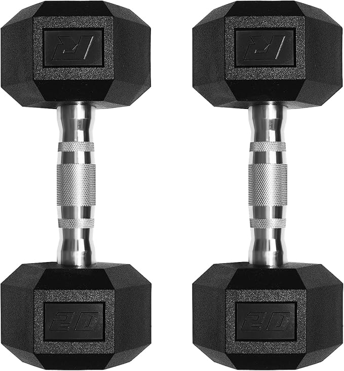 RitFit 5-650 LBS PVC Encased Hex Dumbbell Sets with Optional Rack for Home Gym, Hand weight with Chrome Handle for Strength Training, Workouts-StrideForce Fitness