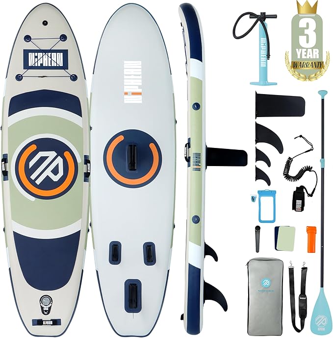 Niphean（Ultra-Light）Inflatable Paddle Board with (Beginner Friendly) StabilTrac Fin and Durable SUP Accessories, 10' Stand Up Paddle Boards for Adults & Youth, Versatile Yoga Paddle Board, Gift Ideas-StrideForce Fitness