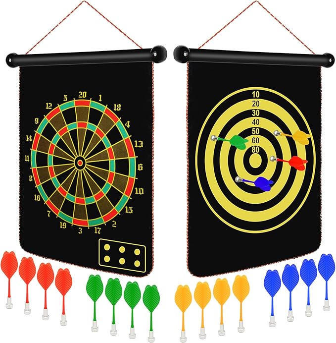 Magnetic Dart Board Outdoor Game Suitable for Children to Play Comes with 12 Darts Best Toys Gifts for Teenage Boys Girls Age 5 6 7 8 9 10 11 12 Years (12 in)-StrideForce Fitness