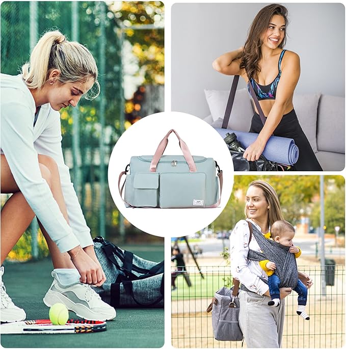 FIORETTO Women's Gym Duffle Bag with Shoes Compartment, 37L Capacity, Ideal for Travel, Gym, Sports, Duffel, Weekender-StrideForce Fitness