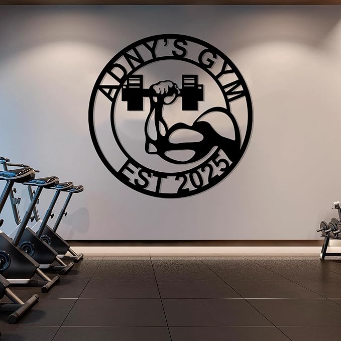 Luxury Personalized Gym Metal Sign, Custom Home Gym Sign, Home Gym Decorations, Gifts for Fitness Lovers, Workout Room Decor, Gym Signs for Home Gym, Christmas Gifts 4-StrideForce Fitness