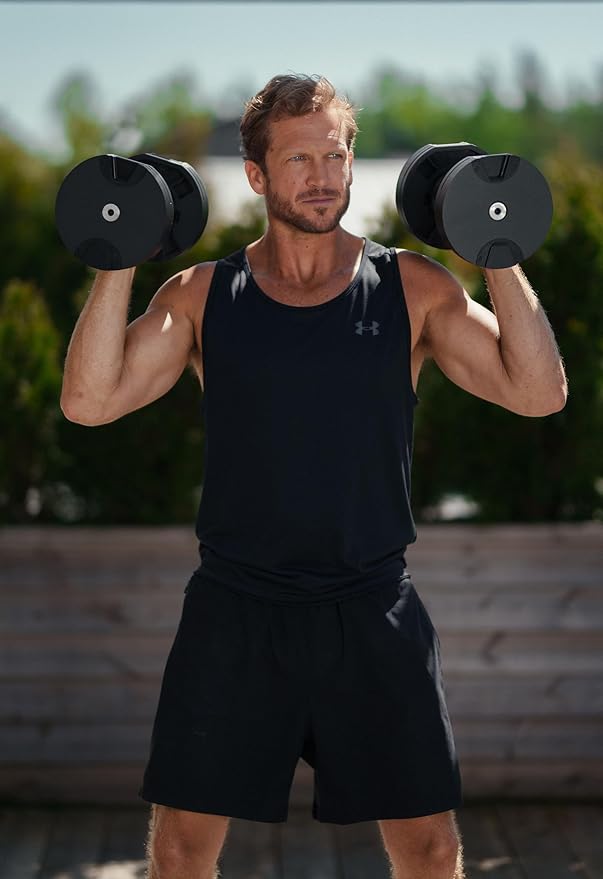 NÜOBELL® Adjustable Dumbbell Set, 5-50 LB or 5-80 LB, Easy Twist 2024-25 Model, All-In-One Weights Set (Pair) for Home, Original Manufacturer-StrideForce Fitness