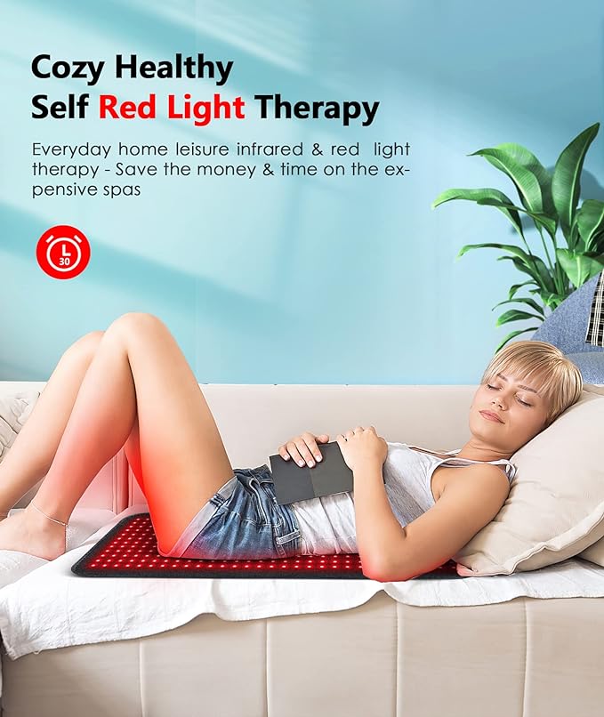 Red Light Therapy Pad for Body, 60W LED Red & Infrared Light Device Mat with 660nm & 850nm Wavelengths for Waist Back Shoulder Muscle Pain Relief FSA Eligible-StrideForce Fitness