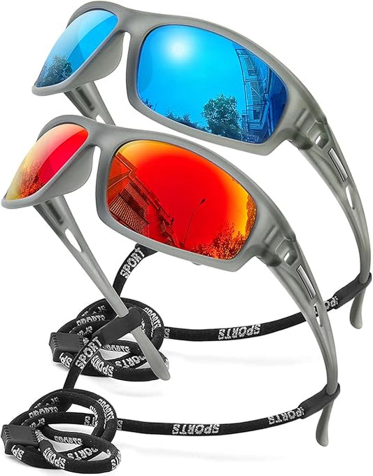 Polarized Sports Sunglasses for Men 100% UV Protection Wrap Around Unbreakable Sun Glasses for Fishing Driving-StrideForce Fitness