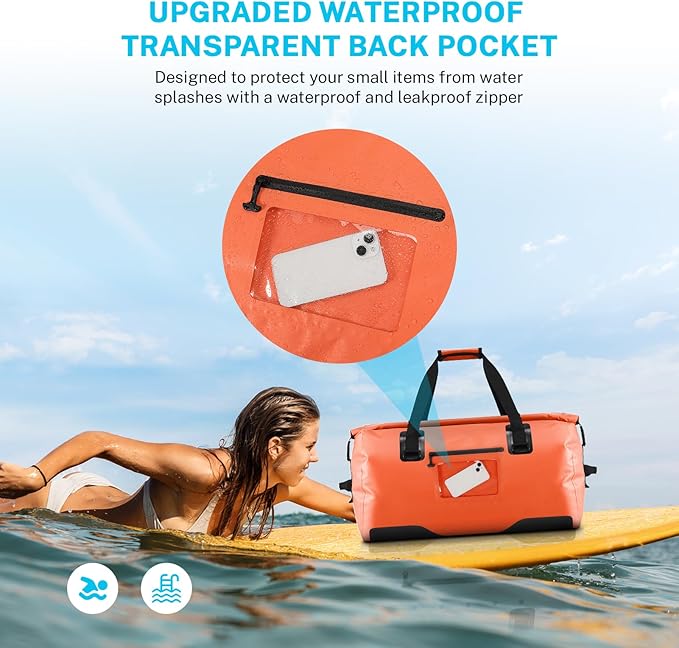 Gonex 40L 60L 80L Extra Large Waterproof Duffle Travel Dry Duffel Bag Heavy Duty Bag with Durable Straps & Handles for Kayaking Paddleboarding Boating Rafting Fishing-StrideForce Fitness