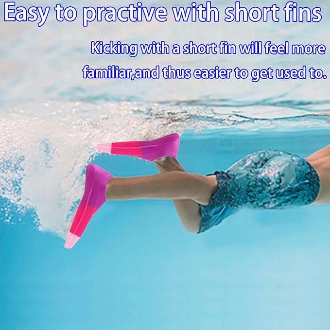 Kids Swim Fins,Short Comfortable Flippers for Lap Swimming and Training for Child,Girls,Boys,Beginners-StrideForce Fitness