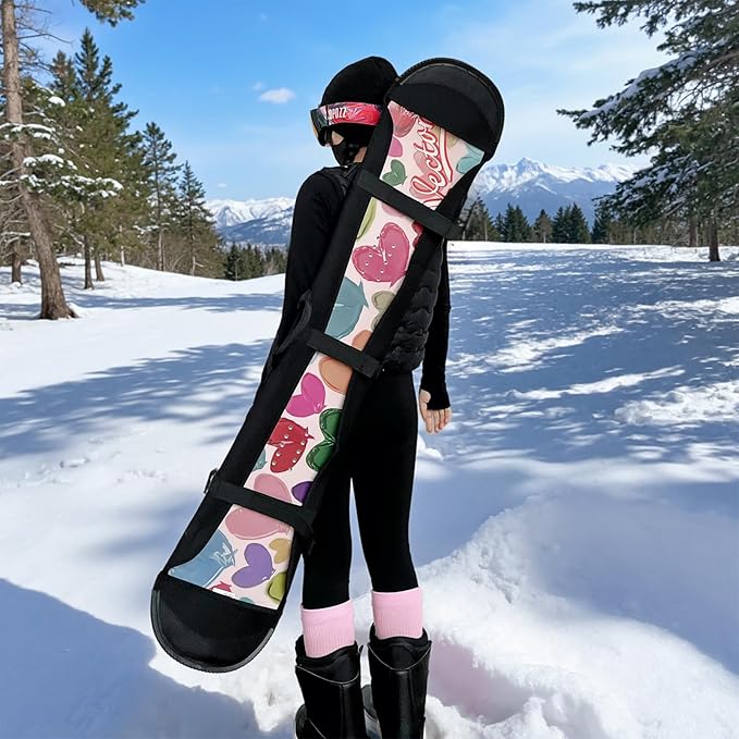Snowboard Cover Sleeve Case, Snowboard Sleeve Bag Adjustable Soft Cover with Shoulder Strap Bag with Binding-StrideForce Fitness