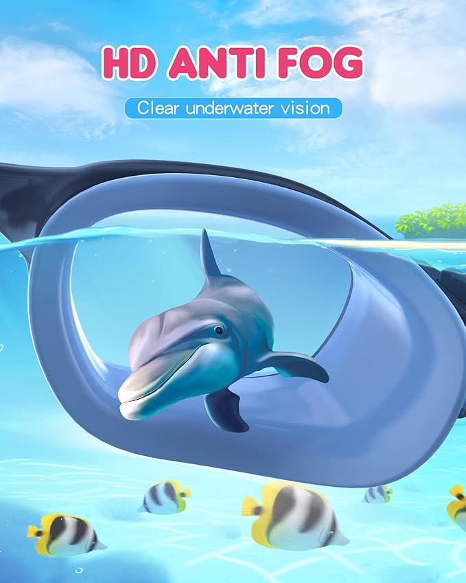 Kids Swim Goggles,Swimming Goggles for Kids 6-14, Anti-Fog UV Protection Pool Glasses for Boys Girls-StrideForce Fitness