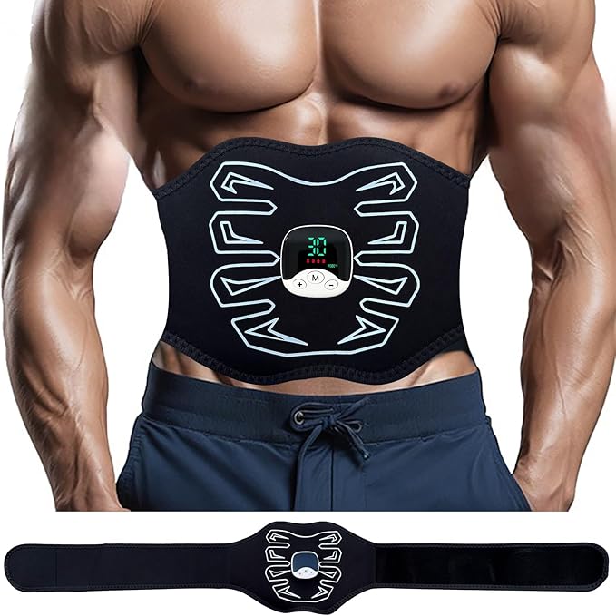 Abs Stimulator, EMS Muscle Stimulator for Gym Home Office, Abdominal Toning Belt Electric Ab Stimulator for Men Women-StrideForce Fitness
