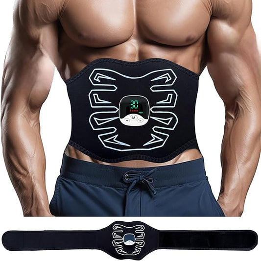 Abs Stimulator, EMS Muscle Stimulator for Gym Home Office, Abdominal Toning Belt Electric Ab Stimulator for Men Women-StrideForce Fitness