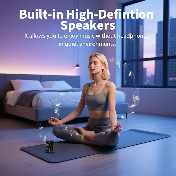 64GB MP3 Player with Bluetooth 5.3, QNGEE 2.4 inch Full Touchscreen Music MP3 for Kids, FM Radio, Voice Recorder, HiFi Sound, E-Book, Earphones Included-StrideForce Fitness