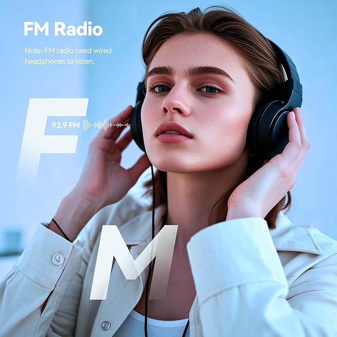 AGPTEK 64GB MP3 Player with Bluetooth, M3 2.4 inch Music Player with Speaker and FM Radio, Touch Buttons, Supports Up to 128GB(Black)-StrideForce Fitness