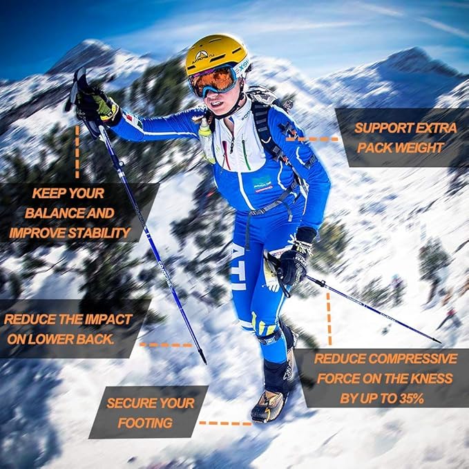 Covacure Trekking Poles Collapsible Hiking Poles - Aluminum Alloy 7075 Trekking Sticks with Quick Lock System, Telescopic, Collapsible, Ultralight for Hiking, Camping-StrideForce Fitness