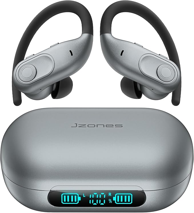 Wireless Earbuds Bluetooth Headphones 130Hrs Playtime with 2500mAh Wireless Charging Case LED Diaplay Hi-Fi Waterproof Over Ear Earphones for Sports Running Workout Gaming-StrideForce Fitness