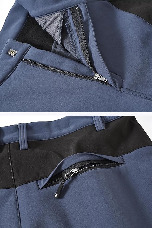 YSENTO Men's Fleece Lined Ski Snow Pants Winter Waterproof Softshell Insulated Hiking Cargo Pants-StrideForce Fitness