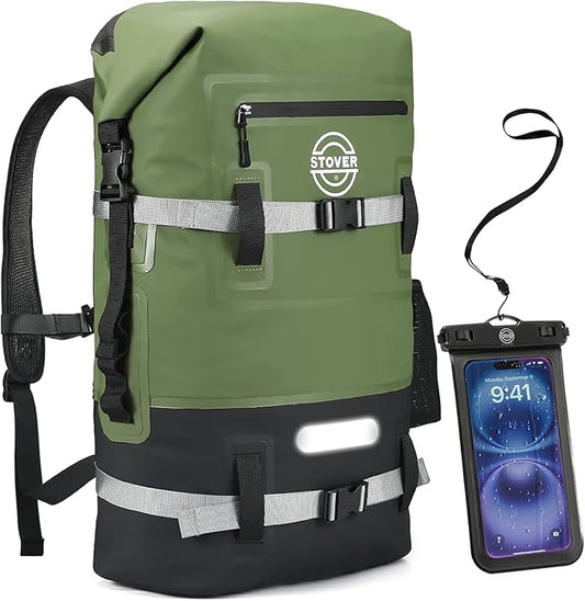 STOVER 5/10/25/30/40/55L Waterproof Backpack- Floating Dry Bag for Kayaking, Travel, Beach, Hiking, & Camping, Men/Women-StrideForce Fitness