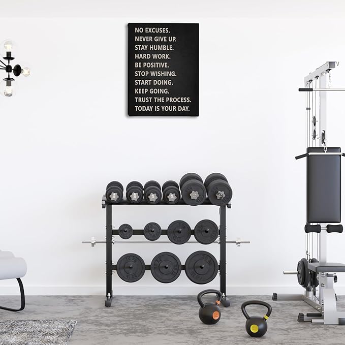Inspirational Wall Art, Home Gym Decor, Motivational Gym Workout Room Decor, No Excuses Never Give Up, Workout Posters Art Painting Print for Home Gym Exercise Fitness Room Office, 11x14 inch-StrideForce Fitness