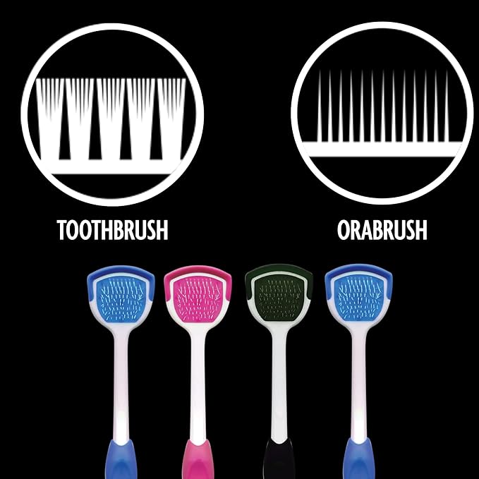 DenTek Orabrush Tongue Scraper, Gentle Tongue Cleaner Brush for Fresh Breath, 2 Count