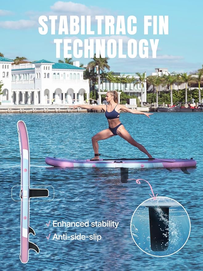 Niphean（Ultra-Light）Inflatable Paddle Board with (Beginner Friendly) StabilTrac Fin and Durable SUP Accessories, 10' Stand Up Paddle Boards for Adults & Youth, Versatile Yoga Paddle Board, Gift Ideas-StrideForce Fitness