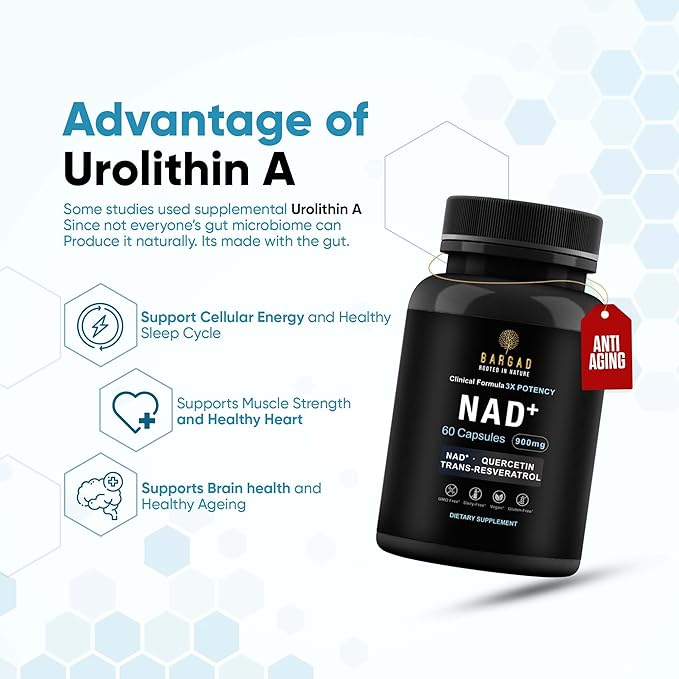 NAD+ Supplement for Anti Aging & Cell Regeneration | NMN Supplement Alternative - NAD with Resveratrol & Quercetin | Boosts Mitochondrial Health, Mental Clarity & Vitality | 60 Count | for Women & Men-StrideForce Fitness