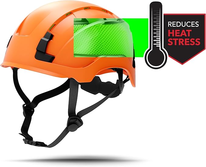GE Safety Helmet: ANSI Type 2 Class G & E, Advanced Impact Technology, Ultra Comfortable Memory Foam, Heat Stress Reduction, Compatible with Accessories, Adjustable Size OSHA Approved-StrideForce Fitness