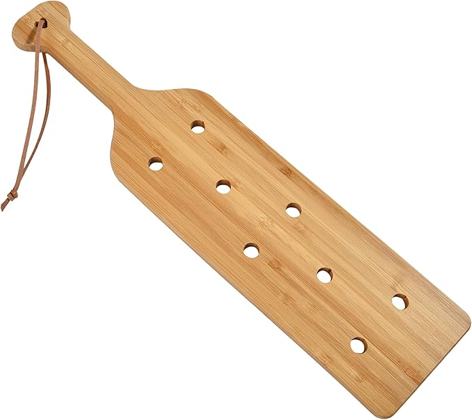 17 Inch Large Bamboo Wood Paddle Wooden Paddle with Airflow Holes-StrideForce Fitness