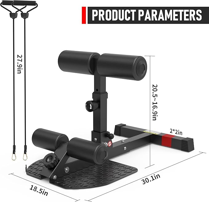 leikefitness Deep Sissy Squat Bench Core Workout Multifunctional Leg Exercise Machine for Home Gym-StrideForce Fitness