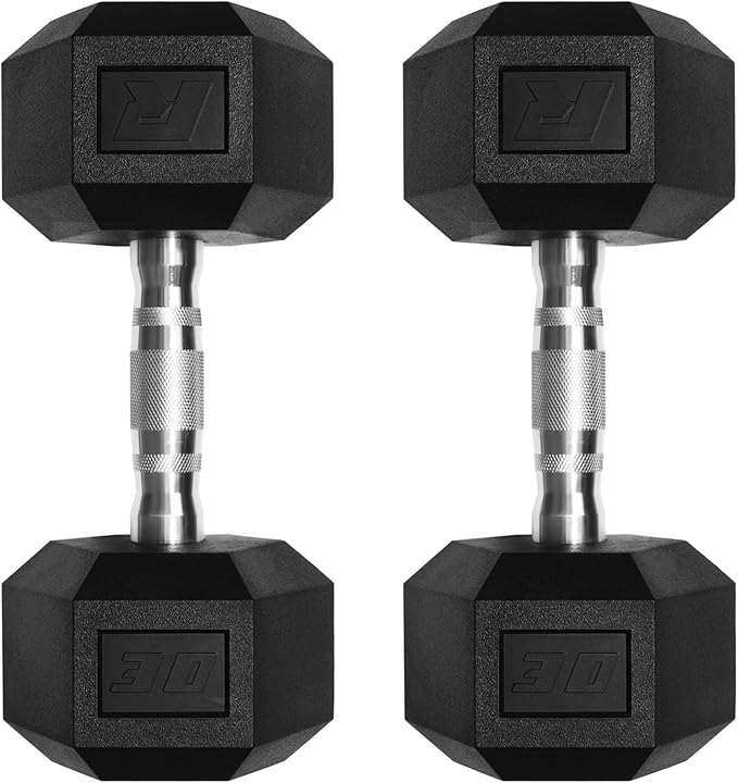 RitFit 5-650 LBS PVC Encased Hex Dumbbell Sets with Optional Rack for Home Gym, Hand weight with Chrome Handle for Strength Training, Workouts-StrideForce Fitness