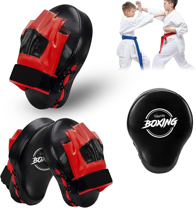 Valleycomfy Boxing Curved Focus Punching Mitts- Leatherette Training Hand Pads-StrideForce Fitness
