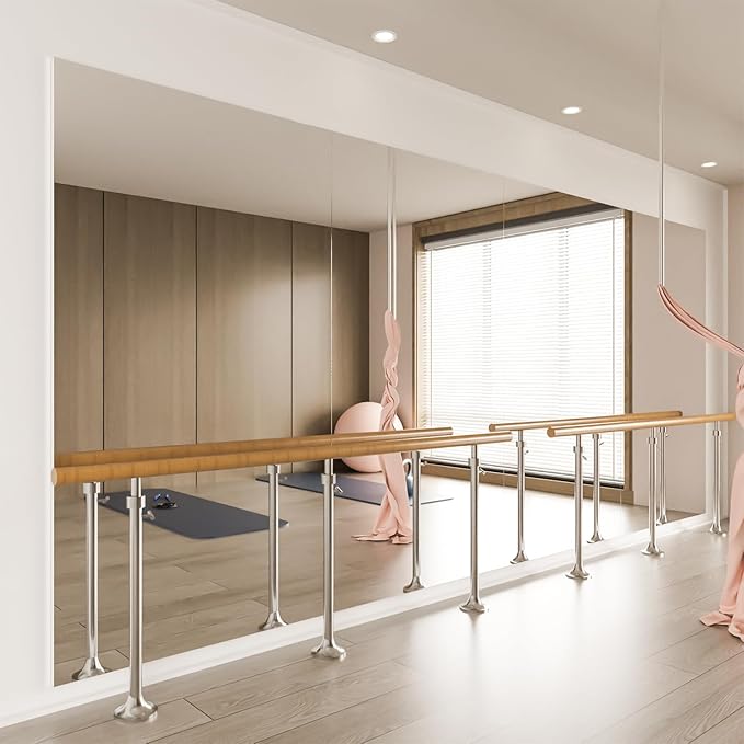 brisafe 71" x 40" Full Length Wall Mirror for Gym, Dance, Home & Yoga - Easy Install, Ultra-Light Shatterproof Nano Material Cuts 60% Commercial Insurance Costs-StrideForce Fitness