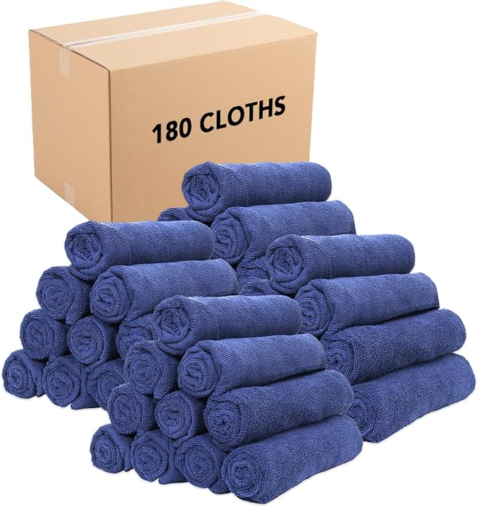 Arkwright Microfiber Gym Towel - Bulk Case of 180 - Super Soft, Quick Dry Workout Sweat Towels, 300 GSM Lightweight & Absorbent for Sports, Working Out, Yoga, and Spa, 16 x 27 in, Navy-StrideForce Fitness