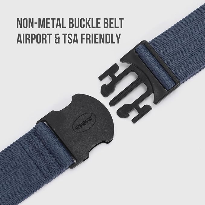 WHIPPY Mens Elastic Stretch Belt Unisex Adventure Web Belt for Women Men with Non-Metal Buckle Adjustable Belts-StrideForce Fitness
