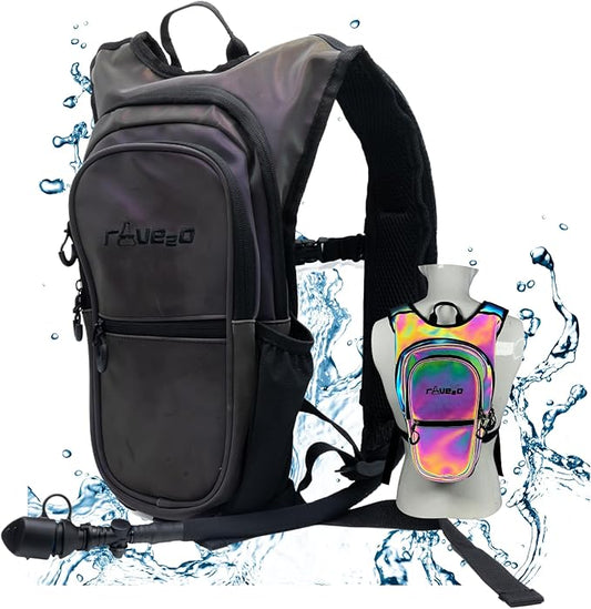 Rave Hydration Backpack – Anti-Theft Festival Hydration Pack with 1.5L Leakproof TPU Bladder – Slim, Insulated Water Pack with Secret Pockets & Breathable Back – for Raves, Music Festivals, EDC-StrideForce Fitness