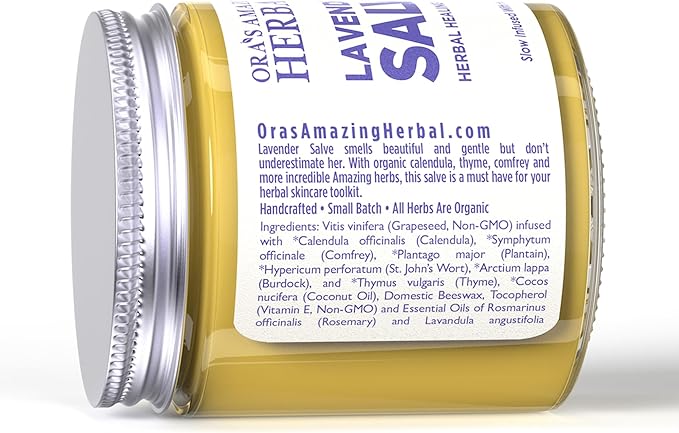 Ora's Amazing Herbal, Lavender Salve Balm, Drawing Salve with Lavender Essential Oil, Natural Skin Moisturizers, Repair Ointment for Irritated Skin, Aromatherapy for Relaxation Massage 4 oz-StrideForce Fitness