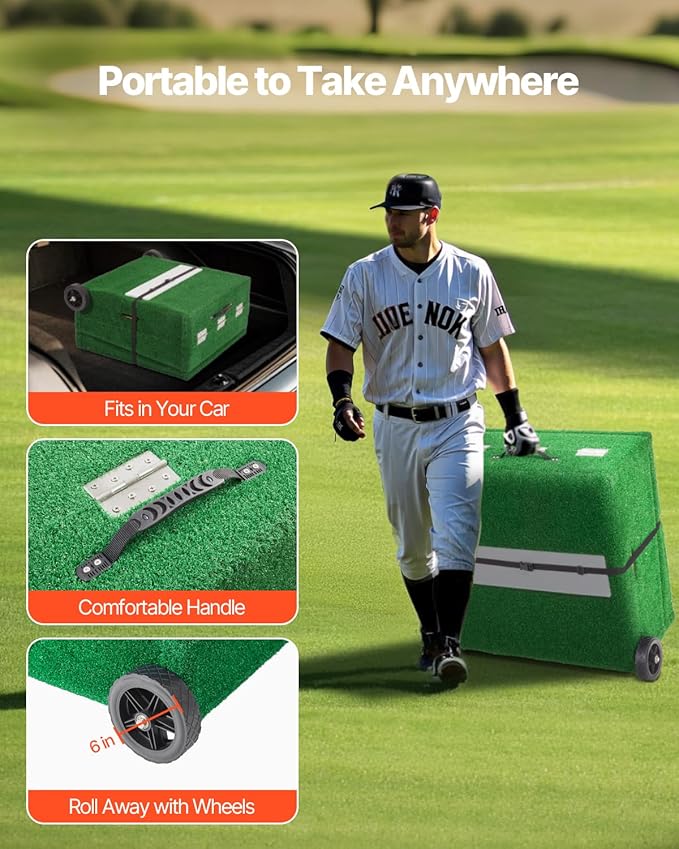 VEVOR Pitching Mound, Baseball Game Mound, Indoor/Outdoor Pitching Practice and Training Equipment, Softball Pitching Aids with Antifade Turf and Pitching Rubber-StrideForce Fitness