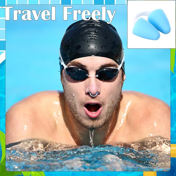 2 Pack Nose Plugs for Swimming for Adults and Kids (Age 7-12), Waterproof Soft Silicone Swimming Protectors Nose Block Nostril Plugs for Swimmers Surfers Water Sports-StrideForce Fitness