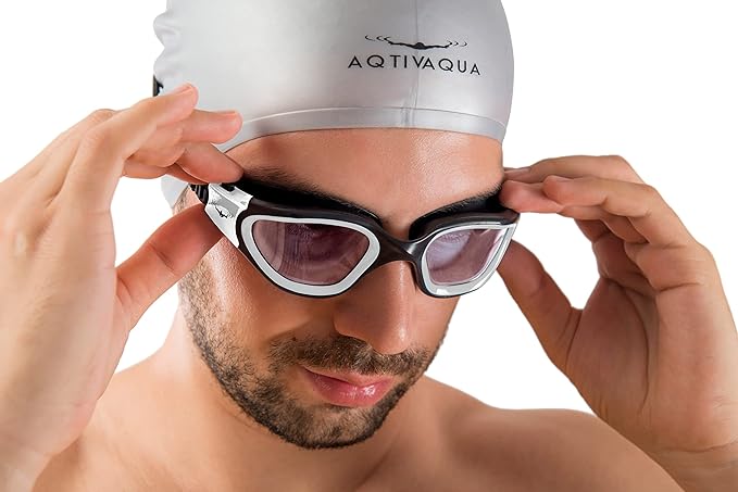 AqtivAqua Swimming Goggles, DX Wide View Swim Goggles for Adult Men Women, Anti Fog No Leaking-StrideForce Fitness