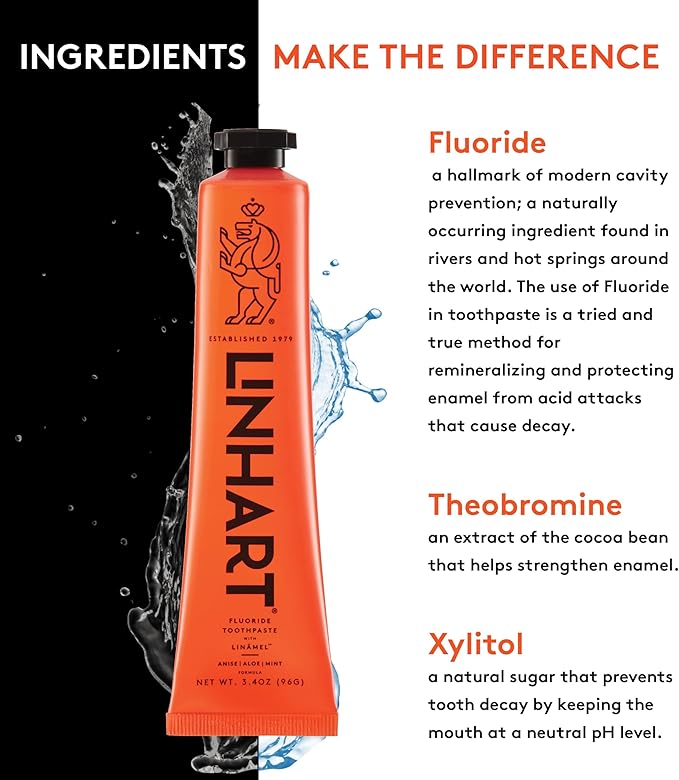 LINHART Whitening Toothpaste – Teeth Whitening, Enamel Strengthening Natural and Organic Toothpaste with Mint Flavor (3.5 oz)