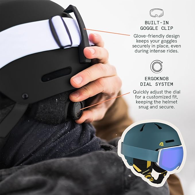 Retrospec Comstock Ski Helmet - Snowboard Helmet for Adults & Youth - Adjustable Fit Snow Helmet with Protective Shell and Breathable Vents for Men, Women, Boys & Girls-StrideForce Fitness