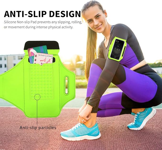 Running Armband with Earphone Bag Cell Phone Armband for iPhone 16 15 Pro 14 Plus 13 11 XR XS, Galaxy S24/S10 Water Resistant Sports Phone Holder Case & Zipper Slot Car Key Holder for 6.7 inch Phone-StrideForce Fitness