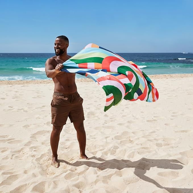 Dock & Bay Beach Towel - Quick Dry, Sand Free - Compact, Lightweight - 100% Recycled - Includes Bag - Fruit Loops - Extra Large (200x90cm, 78x35)-StrideForce Fitness