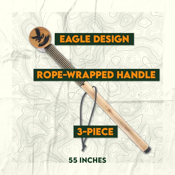 SE 3 Piece 55" Detachable Pine Wood Walking/Hiking Stick with Metal Tip, Reinforced Rubber Tip, and Water-Resistant Travel Pouch - Portable and Durable for Outdoor Adventures-StrideForce Fitness