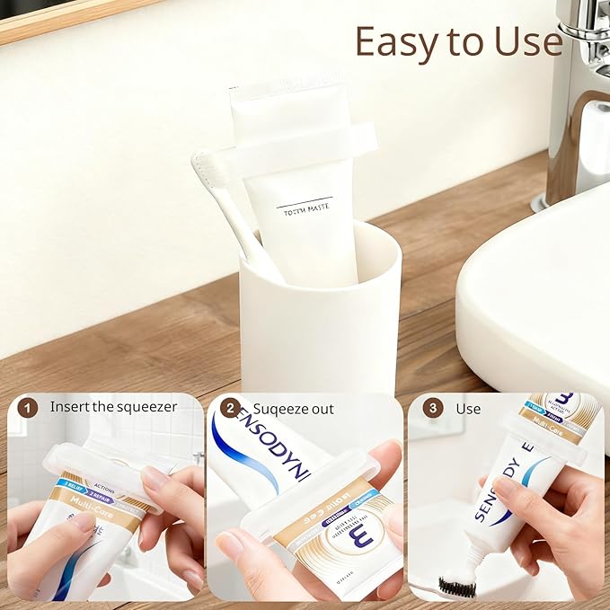 8-Pack Toothpaste Squeezer – PP Toothpaste Tube Squeezers, Toothpaste Dispenser & Tube Squeezer Tool for Bathroom, Works with Creams, Cosmetics in Tubes