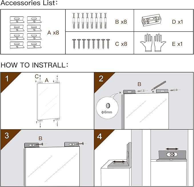 brisafe 71" x 40" Full Length Wall Mirror for Gym, Dance, Home & Yoga - Easy Install, Ultra-Light Shatterproof Nano Material Cuts 60% Commercial Insurance Costs-StrideForce Fitness