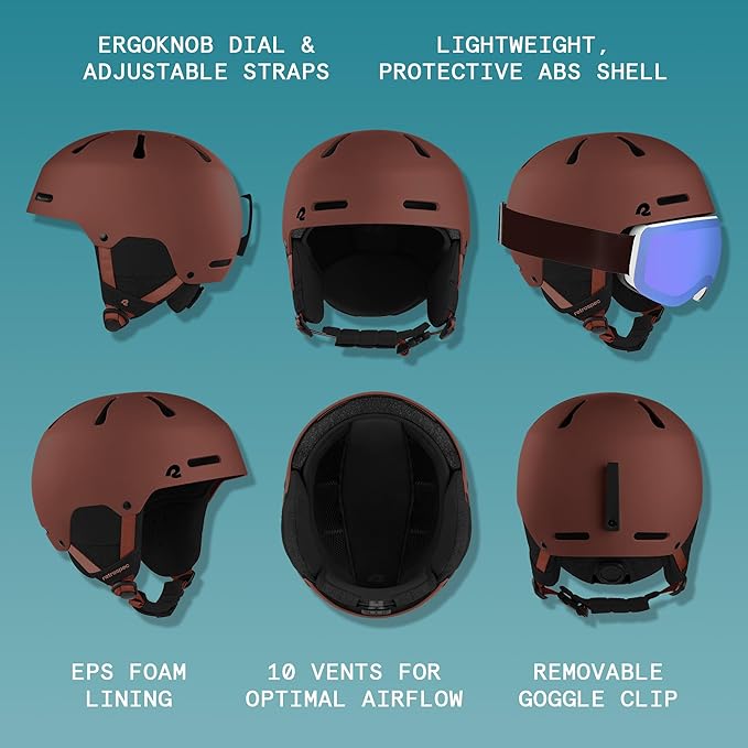 Retrospec Comstock Ski Helmet - Snowboard Helmet for Adults & Youth - Adjustable Fit Snow Helmet with Protective Shell and Breathable Vents for Men, Women, Boys & Girls-StrideForce Fitness