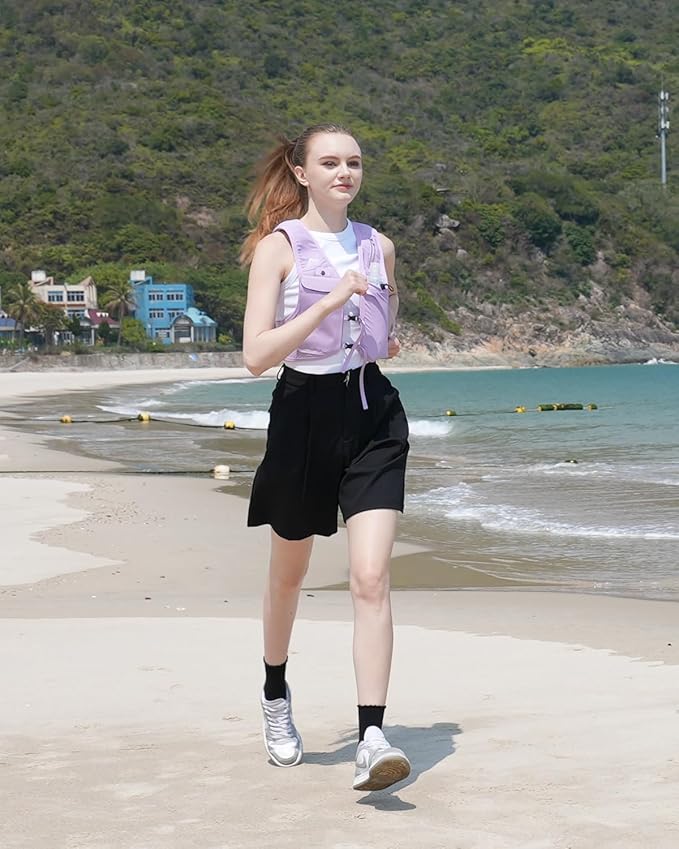 Running Vest for Women Men, USA Original Patent, Adjustable Chest Straps Running Hydration Vest with 500ml Soft Flask, Lightweight Reflective Hydration Backpack for Marathon-StrideForce Fitness